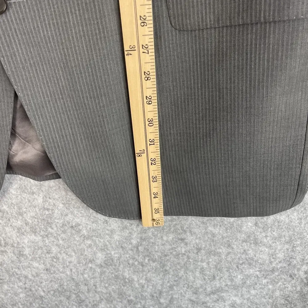Cremieux Loro Piana Wool Blazer Sport Coat Mens 50L Gray Pin Stripe Super‎ 130s